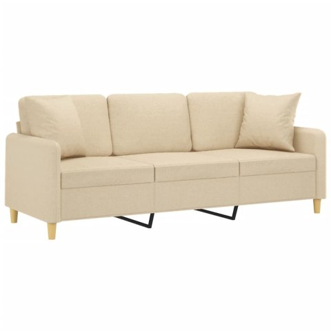 3-OSOBOWA SOFA Z PODUSZKAMI KREMOWA 180CM TKANINA