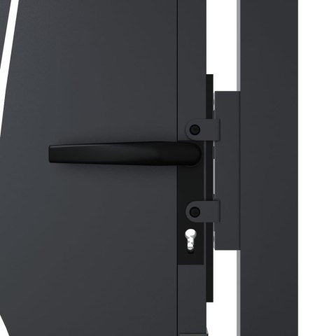 FURTKA OGRODOWA ANTRACYTOWA 105X180CM STAL MOTYW TRAWY