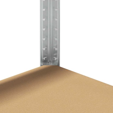 REGAŁY Z 5 PÓŁKAMI 4 SZT. SREBRNA