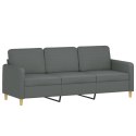 SOFA 3-OSOBOWA CIEMNOSZARA 180CM TAPICEROWANA TKANINĄ