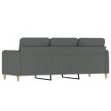 SOFA 3-OSOBOWA CIEMNOSZARA 180CM TAPICEROWANA TKANINĄ