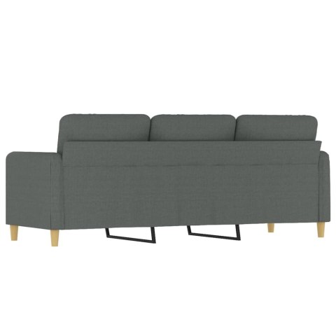 SOFA 3-OSOBOWA CIEMNOSZARA 180CM TAPICEROWANA TKANINĄ