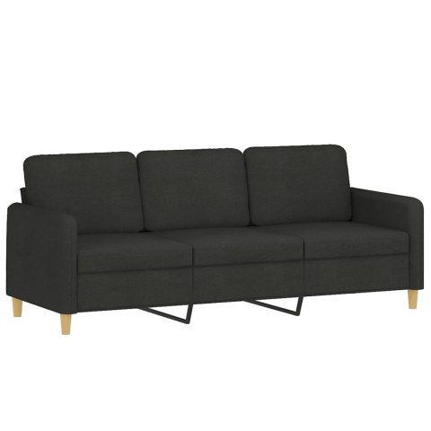 SOFA 3-OSOBOWA CZARNA 180CM TAPICEROWANA TKANINĄ