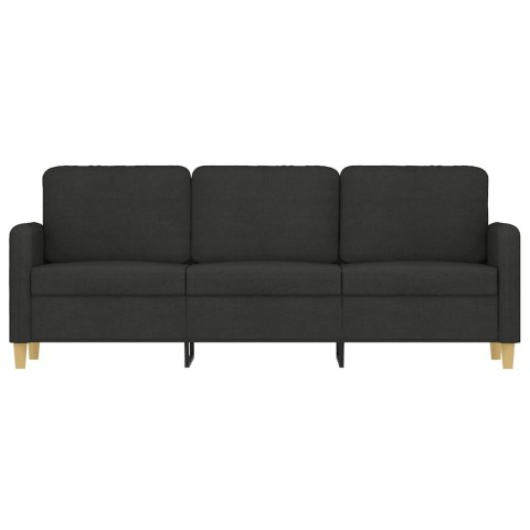SOFA 3-OSOBOWA CZARNA 180CM TAPICEROWANA TKANINĄ