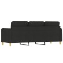 SOFA 3-OSOBOWA CZARNA 180CM TAPICEROWANA TKANINĄ