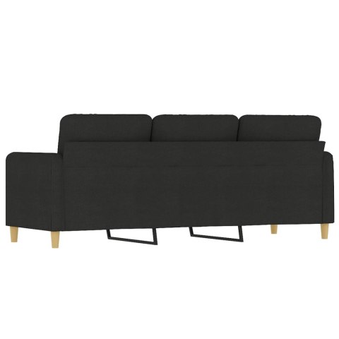 SOFA 3-OSOBOWA CZARNA 180CM TAPICEROWANA TKANINĄ