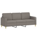 SOFA 3-OSOBOWA KOLOR TAUPE 180CM TAPICEROWANA TKANINĄ
