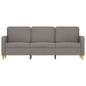SOFA 3-OSOBOWA KOLOR TAUPE 180CM TAPICEROWANA TKANINĄ