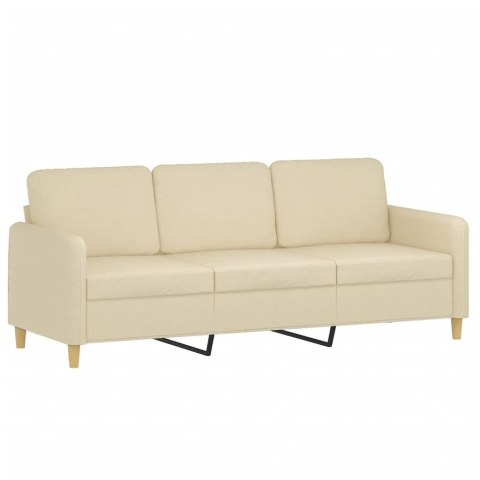 3-OSOBOWA SOFA KREMOWA 180CM TAPICEROWANA TKANINĄ