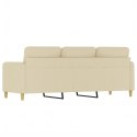3-OSOBOWA SOFA KREMOWA 180CM TAPICEROWANA TKANINĄ