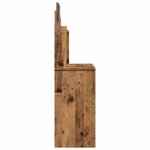 TOALETKA Z LUSTREM STARE DREWNO 96X39X142CM