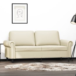 2-OSOBOWA SOFA KREMOWY 140CM SZTUCZNA SKÓRA