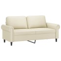 2-OSOBOWA SOFA KREMOWY 140CM SZTUCZNA SKÓRA