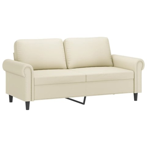 2-OSOBOWA SOFA KREMOWY 140CM SZTUCZNA SKÓRA