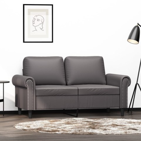 2-OSOBOWA SOFA SZARY 120CM SZTUCZNA SKÓRA