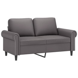 2-OSOBOWA SOFA SZARY 120CM SZTUCZNA SKÓRA
