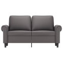 2-OSOBOWA SOFA SZARY 120CM SZTUCZNA SKÓRA