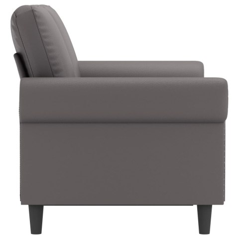 2-OSOBOWA SOFA SZARY 120CM SZTUCZNA SKÓRA
