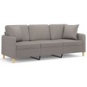 3-OSOBOWA SOFA Z PODUSZKAMI KOLOR TAUPE 180CM TKANINA