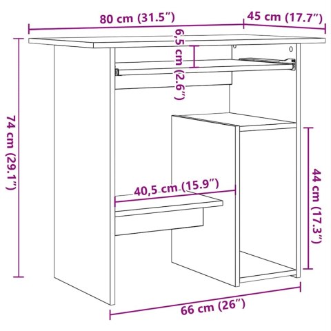 BIURKO SZARY DĄB SONOMA 80X45X74CM