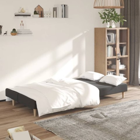 2-OSOBOWA KANAPA ROZKŁADANA CIEMNOSZARA TAPICEROWANA TKANINĄ