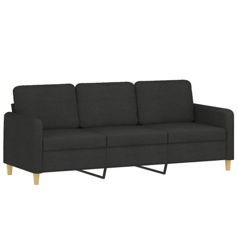 3-OSOBOWA SOFA Z PODNÓŻKIEM CZARNA 180CM TKANINĄ