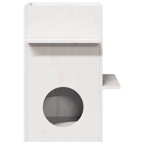 DREWNIANY DOMEK DLA KOTA Z DACHEM I SCHODKAMI DO SPANIA I ZABAWY 43X43X60CM