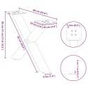 NOGI DO STOLIKA KAWOWEGO 2 SZT. CZARNE 60X(30-31)CM STAL
