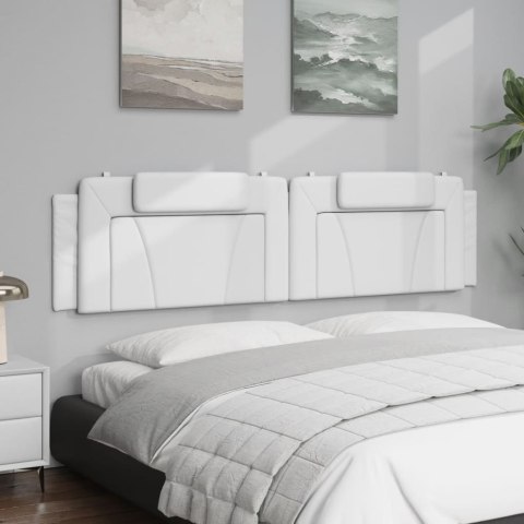 PODUSZKA NA WEZGŁOWIE BIAŁA 200CM SZTUCZNA SKÓRA