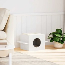 DOMEK BUDKA DLA KOTA BIAŁA 51X35X30CM LITE DREWNO SOSNOWE