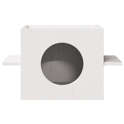 DOMEK BUDKA DLA KOTA BIAŁA 51X35X30CM LITE DREWNO SOSNOWE