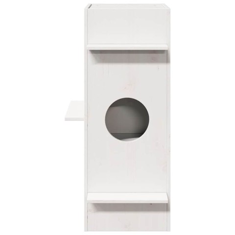 DOMEK BUDKA DLA KOTA BIAŁA 43X43X90CM LITE DREWNO SOSNOWE