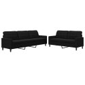 2-CZĘŚCIOWY KOMPLET WYPOCZYNKOWY OBITY AKSAMITEM CZARNA