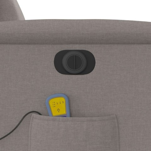 ROZKŁADANY FOTEL MASUJĄCY ELEKTRYCZNY KOLOR TAUPE TKANINA