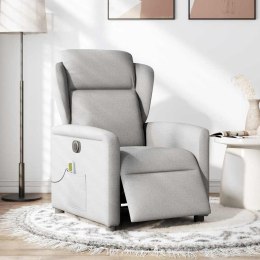 ROZKŁADANY FOTEL MASUJĄCY ELEKTRYCZNY SZARA TKANINA