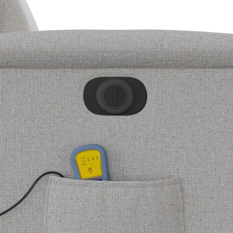 ROZKŁADANY FOTEL MASUJĄCY ELEKTRYCZNY SZARA TKANINA