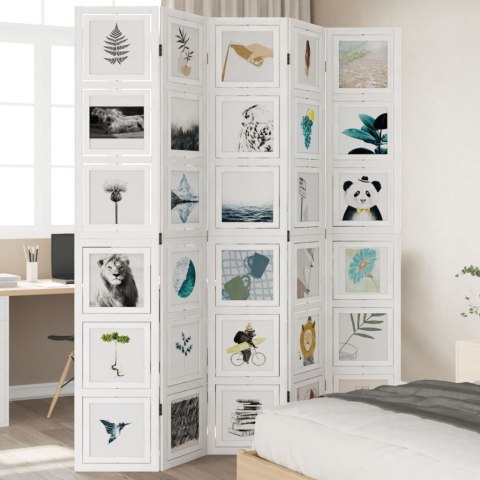 PARAWAN POKOJOWY 5-PANELOWY BIAŁY LITE DREWNO PAULOWNI