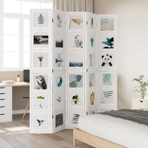 PARAWAN POKOJOWY 5-PANELOWY BIAŁY LITE DREWNO PAULOWNI