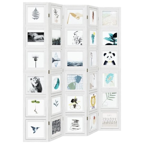 PARAWAN POKOJOWY 5-PANELOWY BIAŁY LITE DREWNO PAULOWNI