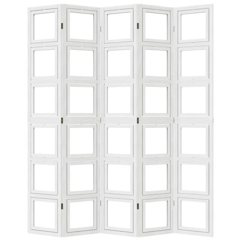 PARAWAN POKOJOWY 5-PANELOWY BIAŁY LITE DREWNO PAULOWNI