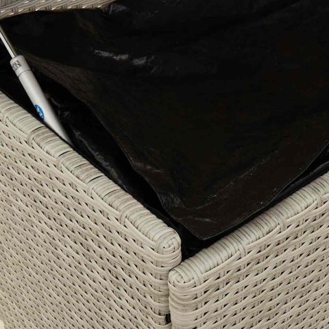 SKRZYNIA OGRODOWA Z KÓŁKAMI SZARA 110X55X73CM POLIRATTAN