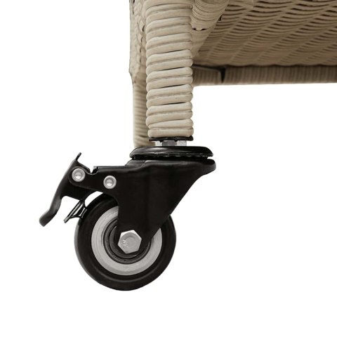 SKRZYNIA OGRODOWA Z KÓŁKAMI SZARA 110X55X73CM POLIRATTAN