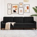 SOFA 3-OSOBOWA CZARNY 210CM OBITA AKSAMITEM