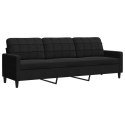 SOFA 3-OSOBOWA CZARNY 210CM OBITA AKSAMITEM