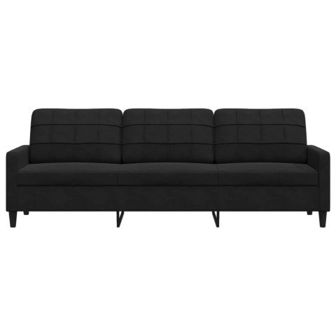 SOFA 3-OSOBOWA CZARNY 210CM OBITA AKSAMITEM