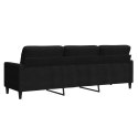 SOFA 3-OSOBOWA CZARNY 210CM OBITA AKSAMITEM