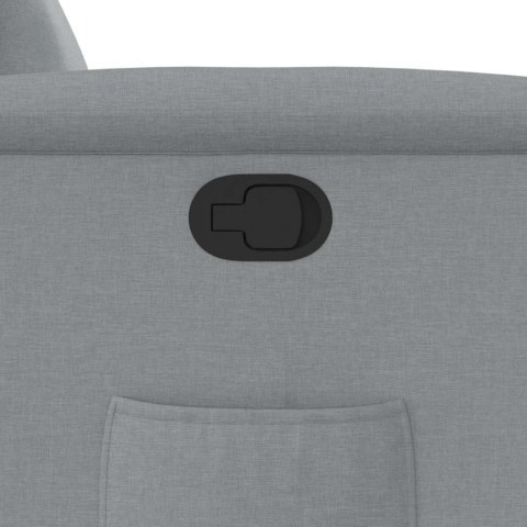 PODNOSZONY FOTEL ROZKŁADANY JASNOSZARY OBITY TKANINĄ