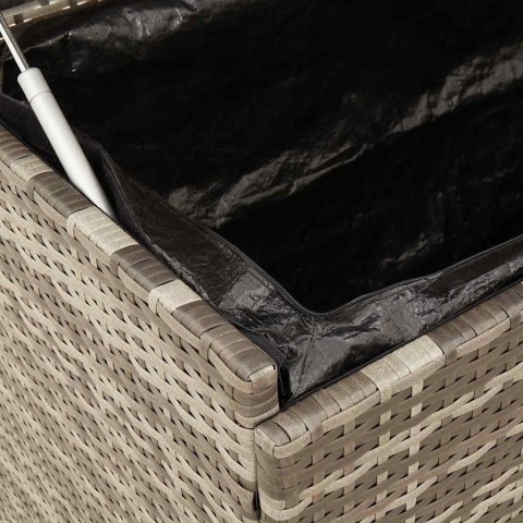 SKRZYNIA OGRODOWA Z KÓŁKAMI SZARA 110X55X73CM POLIRATTAN