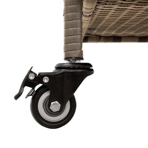 SKRZYNIA OGRODOWA Z KÓŁKAMI SZARA 110X55X73CM POLIRATTAN