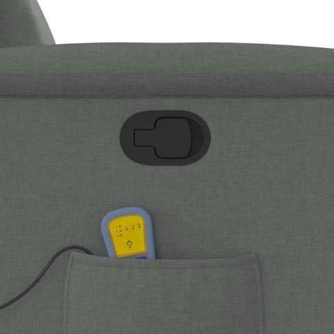 PODNOSZONY FOTEL MASUJĄCY ROZKŁADANY CIEMNOSZARY TKANINA